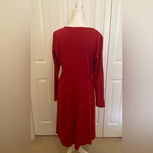 OUGES Women's Long Sleeve Fall Dress Casual A-line Midi Dresses with Pockets XL - Picture 5 of 5